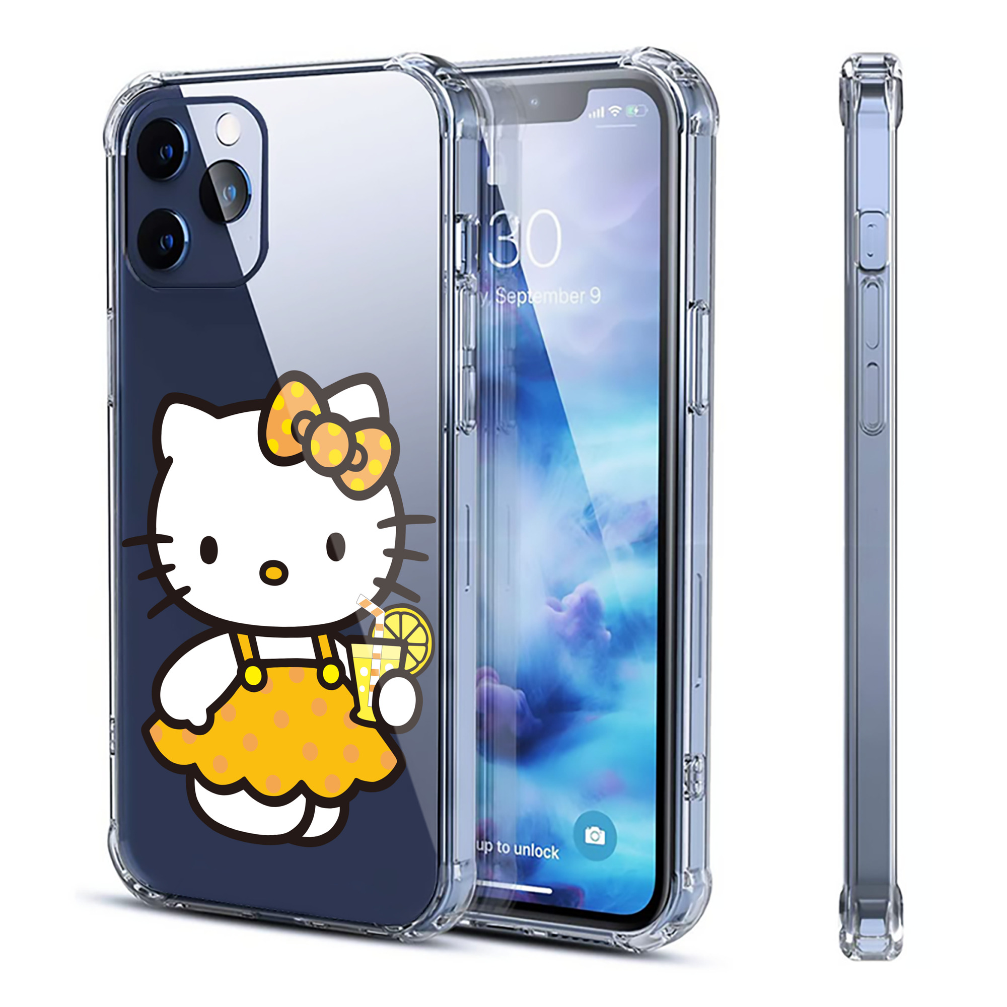 （画像用） Hello Kitty ハローキティ 【iPhone 12シリーズ対応】透明スマホケース（クリアソフトケース）